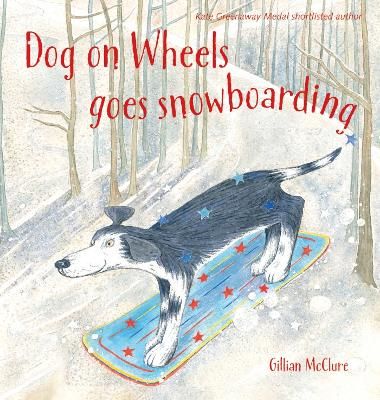 Picture of Dog on Wheels Goes Snowboarding