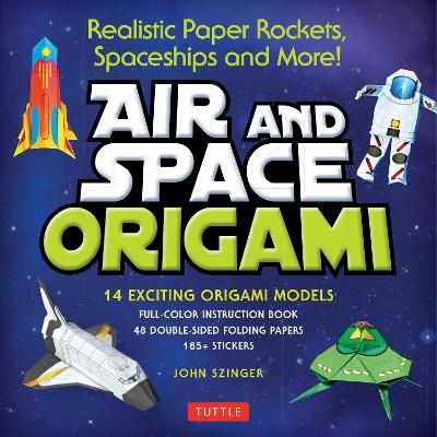 Picture of Air and Space Origami Kit: Realistic Paper Rockets, Spaceships and More! [Instruction Book, 48 Folding Papers, 185+ Stickers, 14 Origami Models]